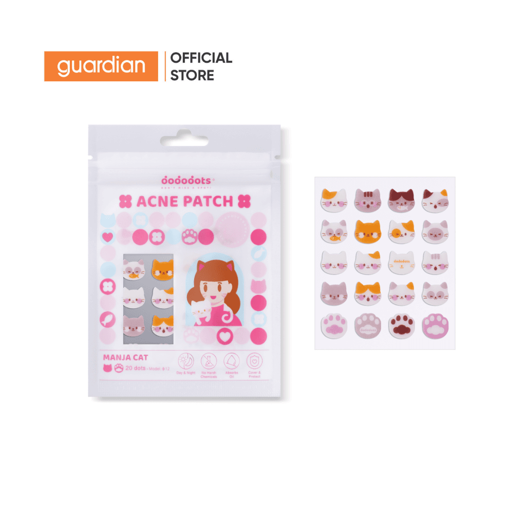 Miếng Dán Mụn Nhiều Màu Sắc Dododots Acne Patch Manja Cat Hình Mèo Con 20 Miếng