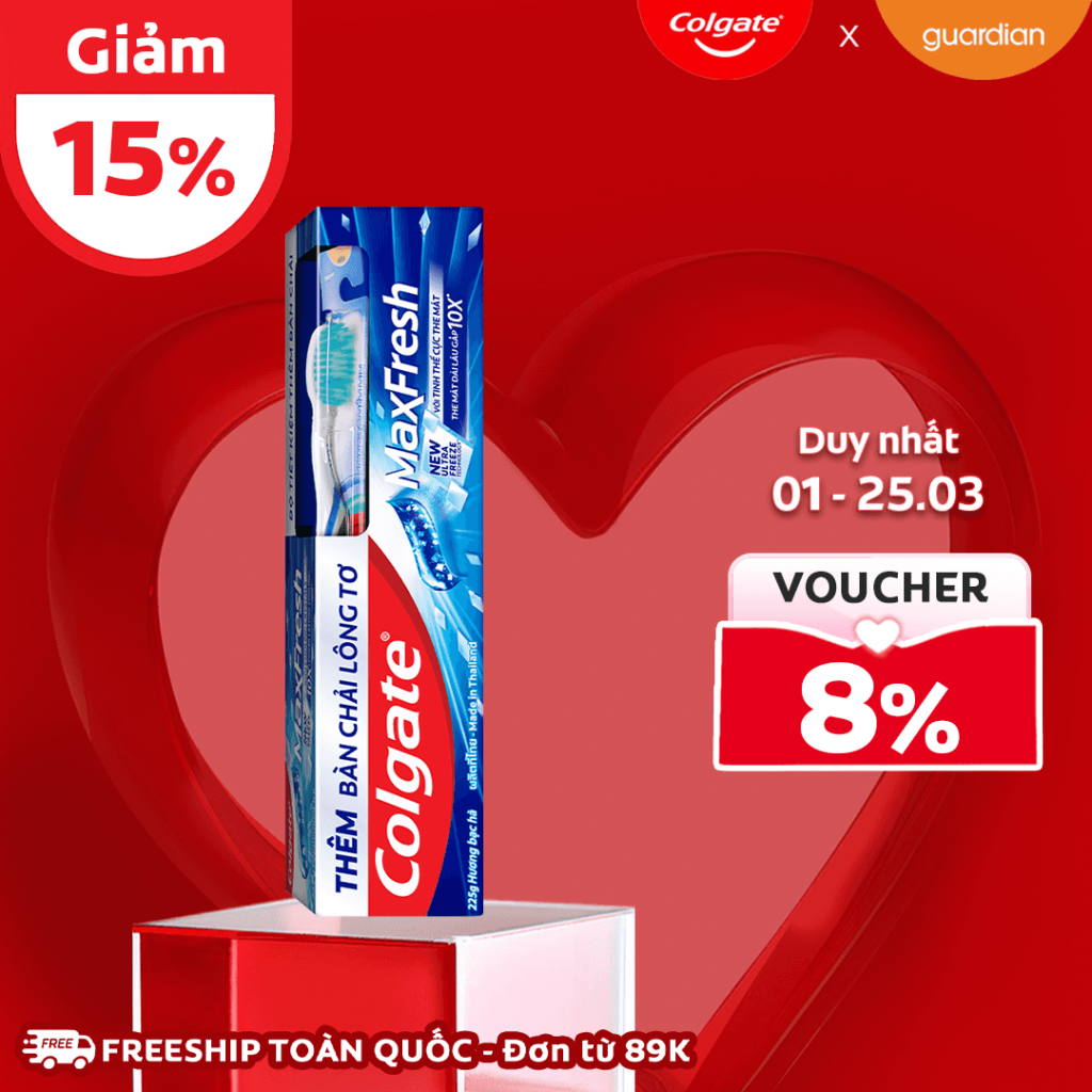 Kem Đánh Răng Colgate Maxfresh Bạc Hà 225Gr Tặng Kèm Bàn Chải Đánh Răng