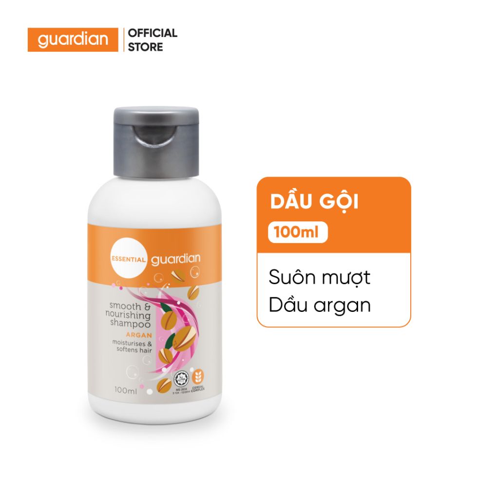 Dầu Gội Dưỡng Ẩm, Cho Tóc Suôn Mượt Guardian Smooth & Nourishing Chiết Xuất Dầu Argan 100ml