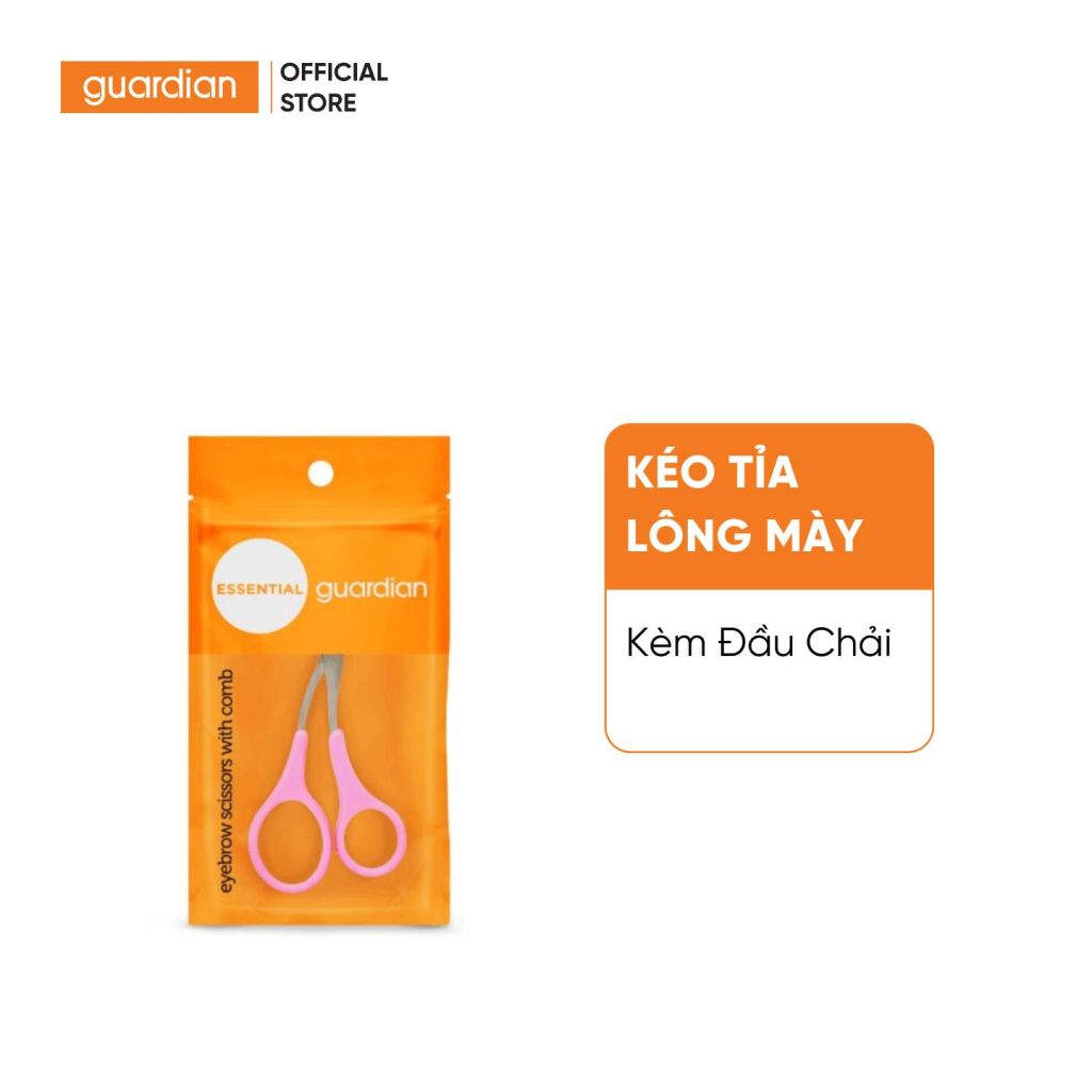 Kéo Tỉa Lông Mày Guardian Eyebrow Scissors With Comb Kèm Đầu Chải 1 Cái