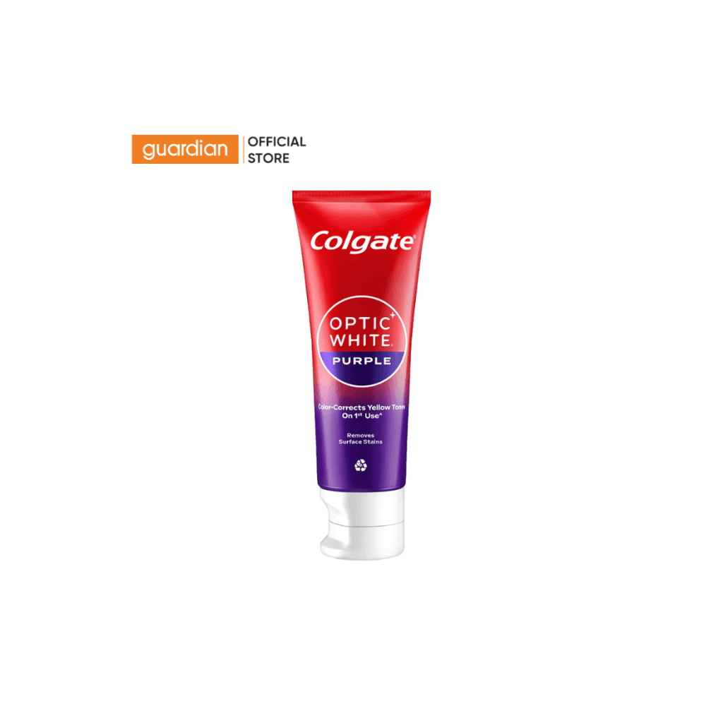 Kem Đánh Răng ColgateOptic White Purple Trung Hòa Sắc Tố Vàng Trên Răng 100g