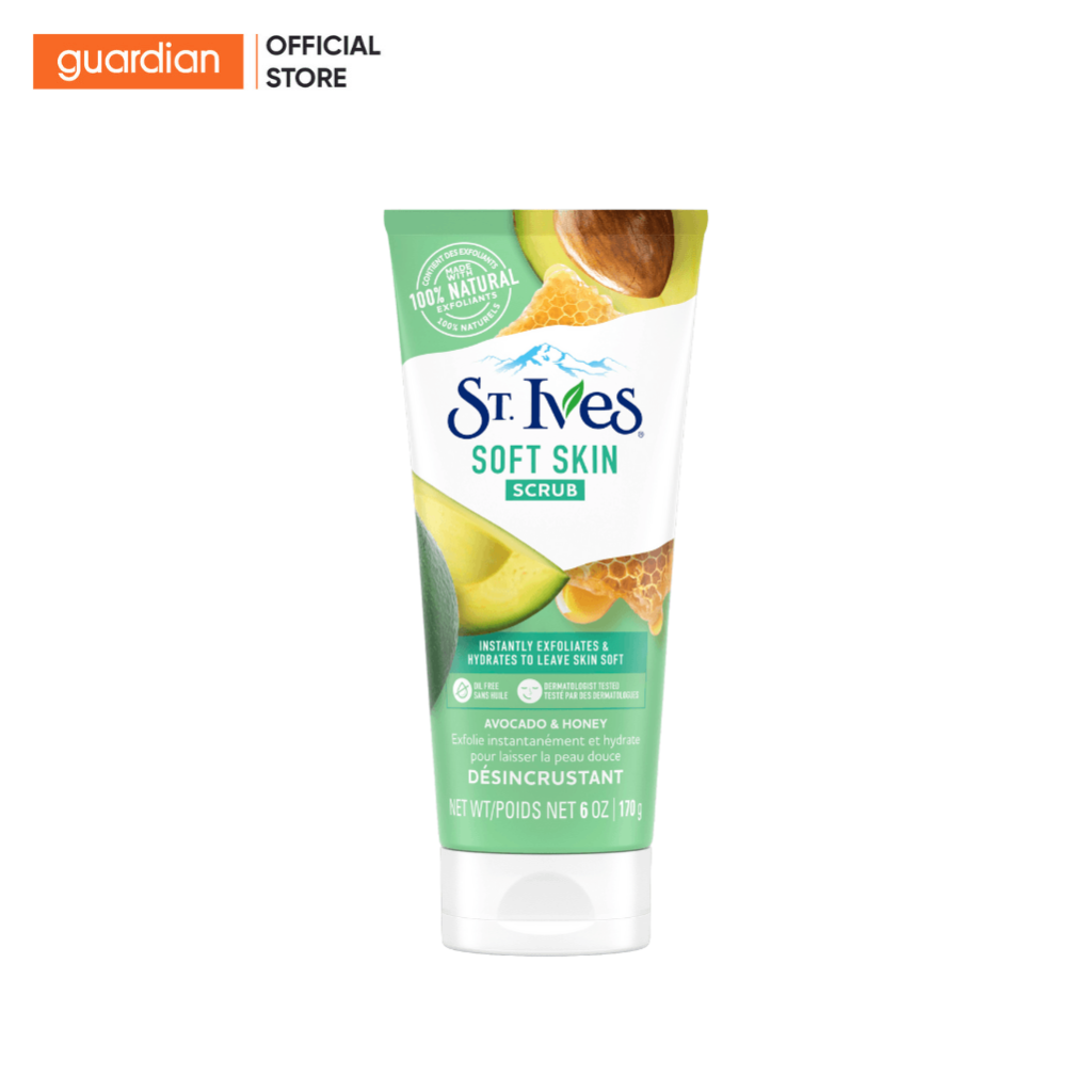 Sữa Rửa Mặt Tẩy Tế Bào Chết St.Ives Soft Skin Scrub Avocado & Honey Chiết Xuất Bơ Và Mật Ong 170Gr