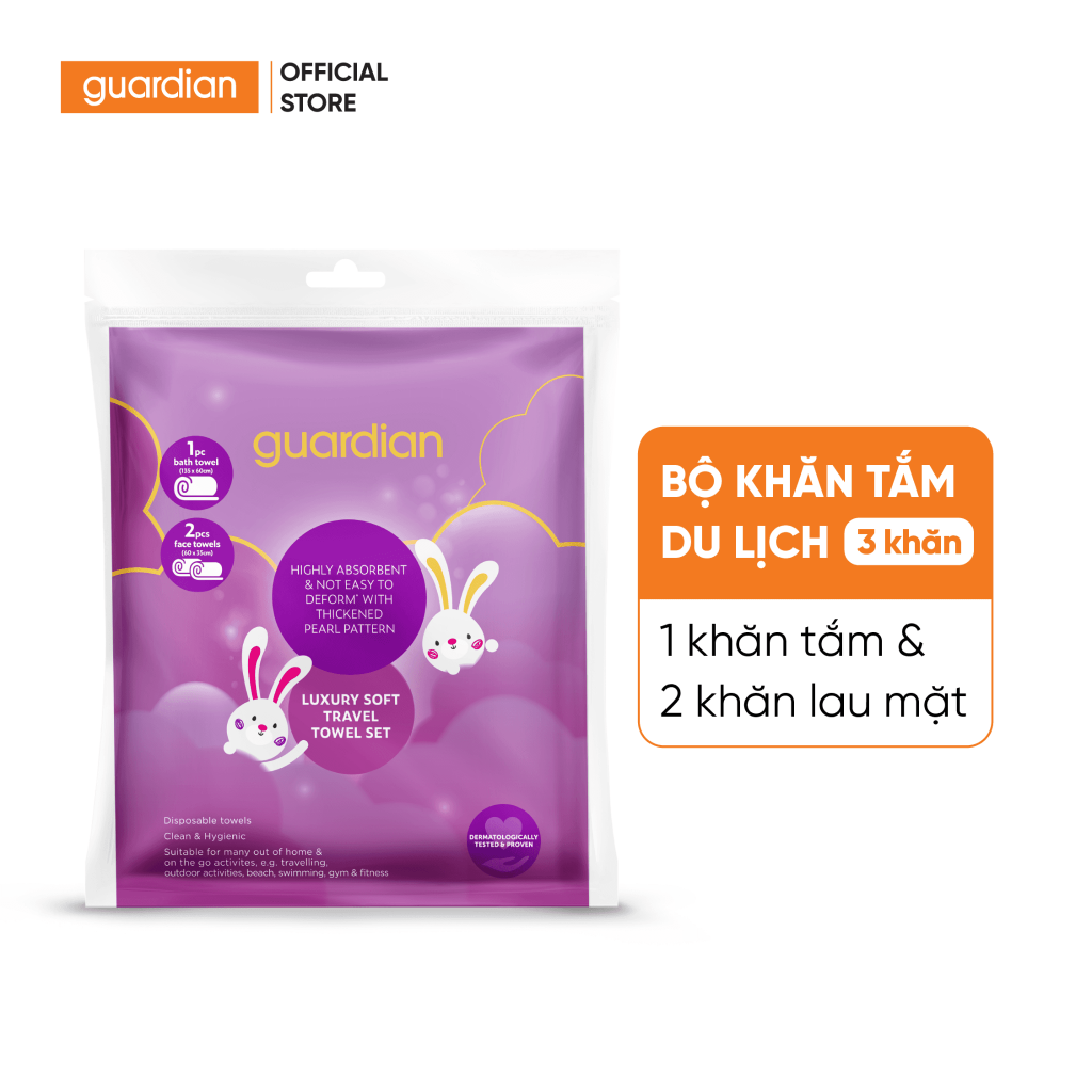 Bộ Khăn Tắm Du Lịch Guardian (1 Khăn Tắm + 2 Khăn Mặt)