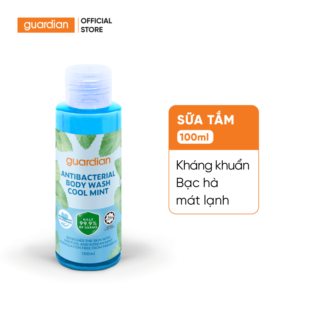 Sữa Tắm Kháng Khuẩn Guardian Antibacterial Body Wash Cool Mint Bạc Hà Mát Lạnh 100Ml