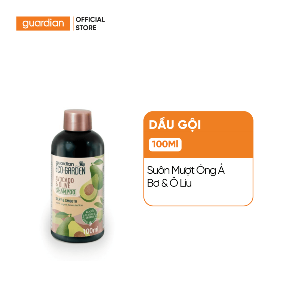 Dầu Gội Suôn Mượt Óng Ả Eco Garden Avocado & Olive Silky & Smooth Shampoo Chiết Xuất Từ Bơ Và Ô Liu 100ml