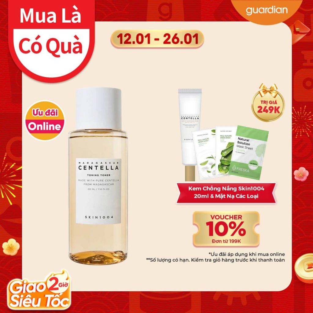 Nước Hoa Hồng Rau Má Giúp Phục Hồi Và Giúp Tái Tạo Da Madagascar Centella Toning Toner Skin1004 210Ml