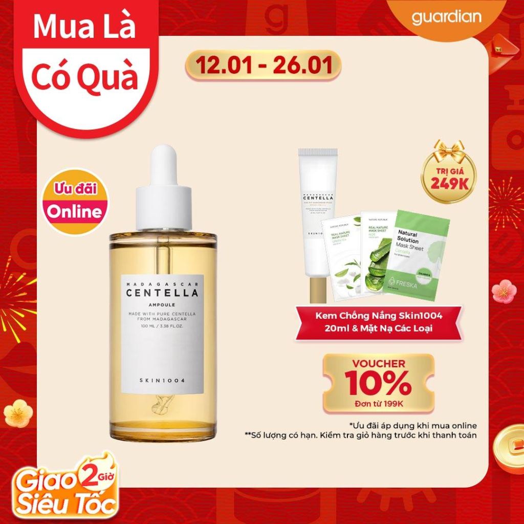 Tinh Chất Skin1004 Madagascar Centella Ampoule Giảm Mụn Và Làm Dịu Dành Cho Da Nhạy Cảm 100Ml