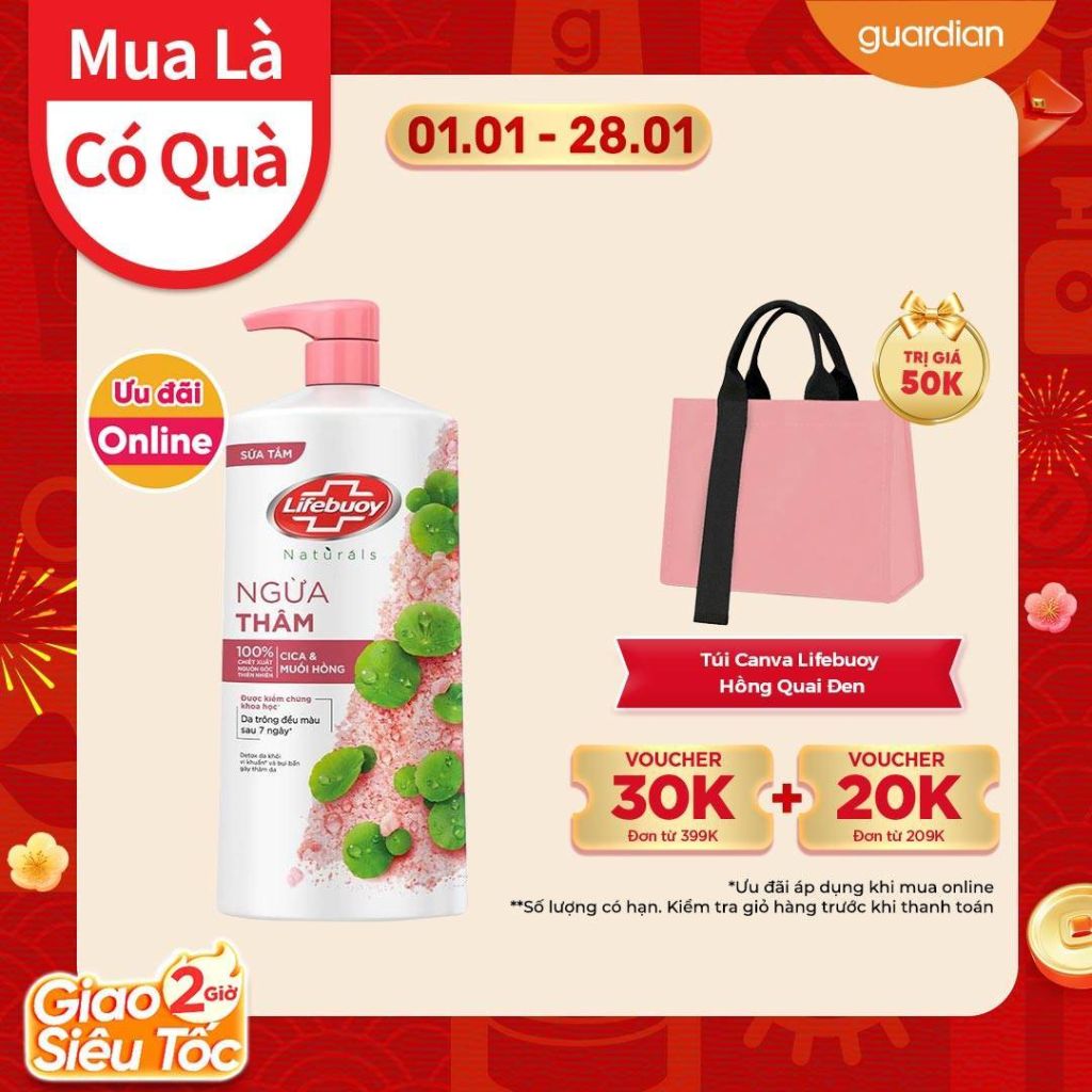 Sữa Tắm Lifebuoy Tràm Trà & Muối Hồng 800G