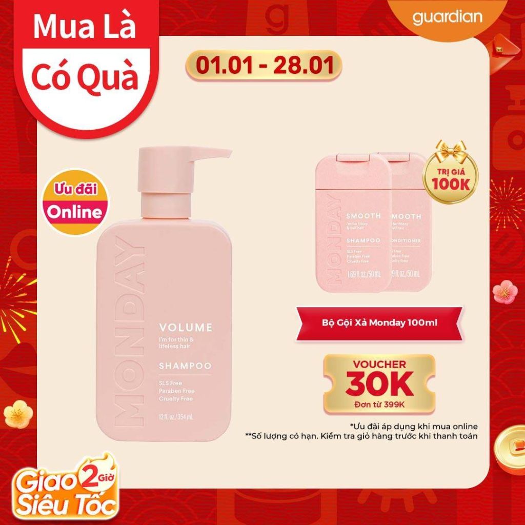 Dầu Gội Monday Smooth Shampoo Dành Cho Tóc Mỏng Và Yếu 354Ml