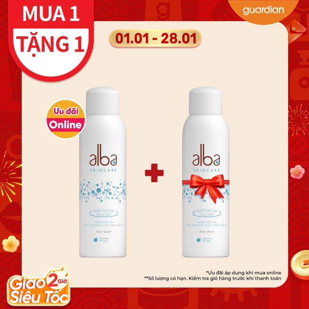 Xịt Khoáng Dưỡng Ẩm, Làm Chậm Lão Hoá Alba Skincare Cho Da Khô 150ml