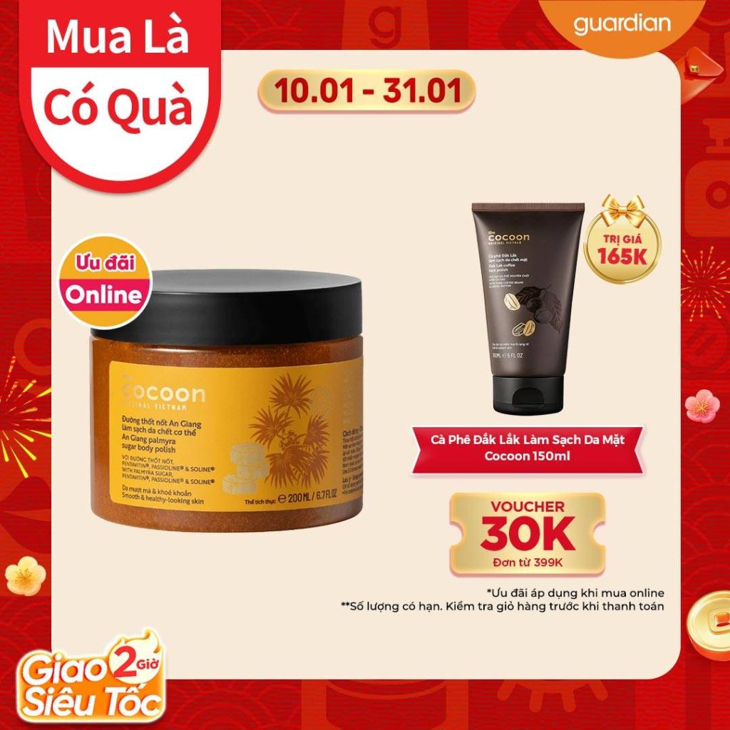 Tẩy Da Chết Cơ Thể Đường Thốt Nốt An Giang Cocoon Palmyra Palm Sugar Body Polish 200Ml