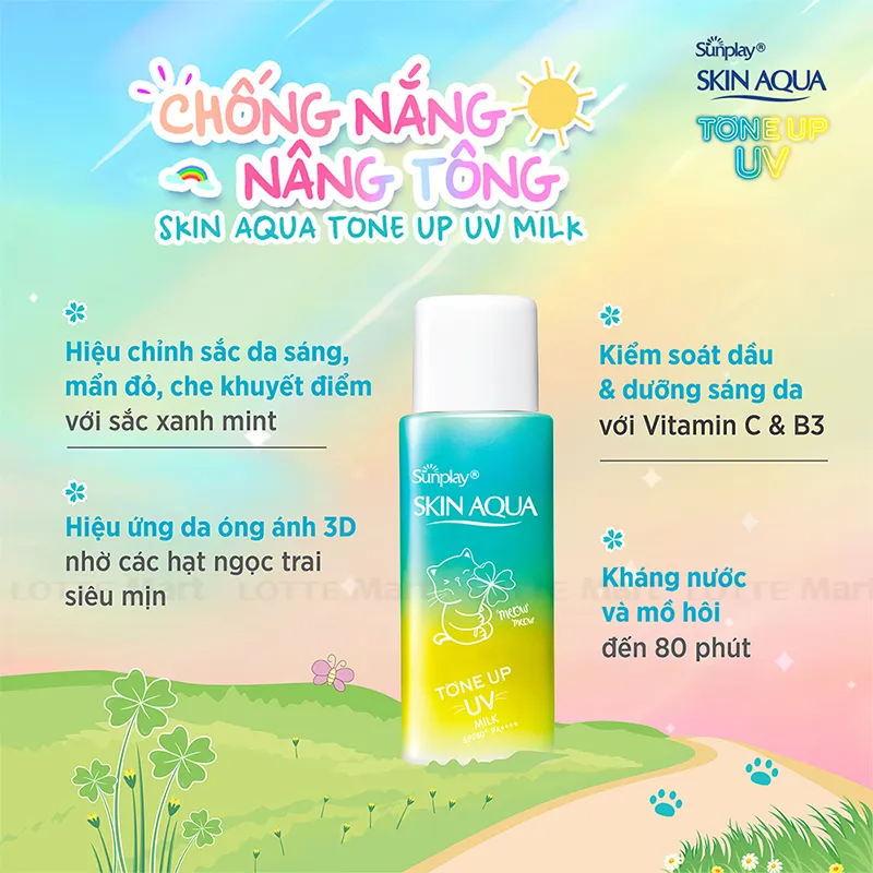 sua-chong-nang-hieu-chinh-sac-da-sunplay-skin-aqua-tone-up-uv-milk-mint-green-spf50-pa-50gr