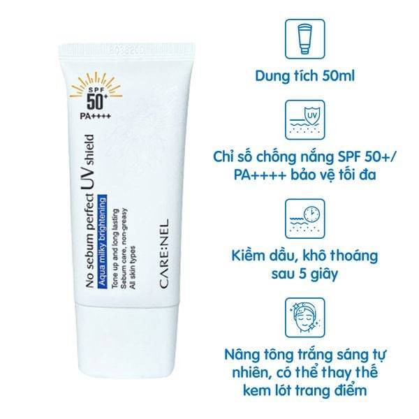 kem-chong-nang-nang-tone-da-care-nel-no-sebum-perfect-uv-shield-spf50-pa-50ml