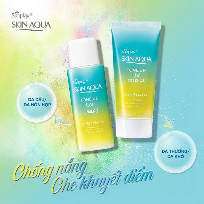 sua-chong-nang-hieu-chinh-sac-da-sunplay-skin-aqua-tone-up-uv-milk-mint-green-spf50-pa-50gr